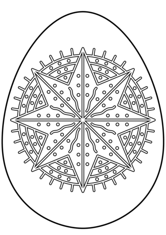 Easter Egg With Octagram Star Coloring Page